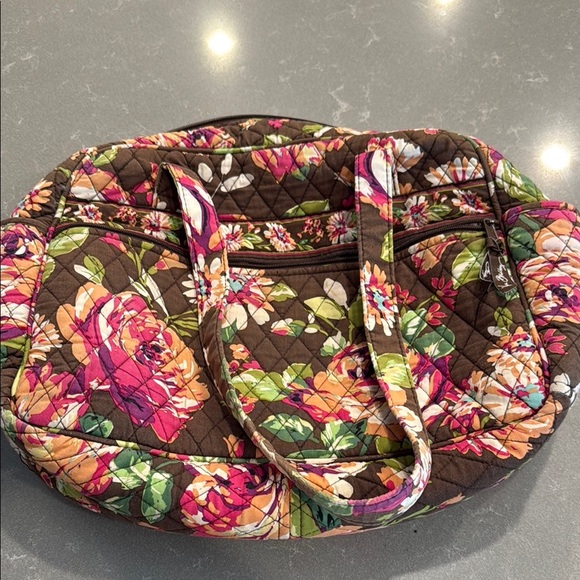 Vera Bradley Pink and Green Floral Quilted Diaper Bag - Picture 3 of 6